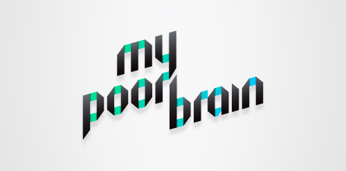 极简风格的'poor brain' logo设计