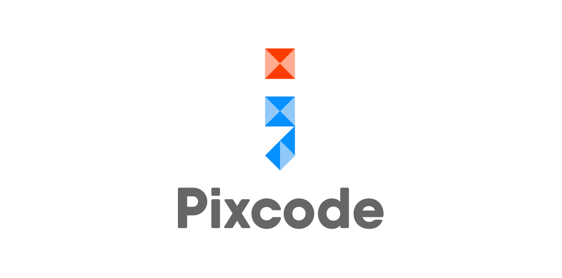 简洁几何图形的Pixcode logo设计
