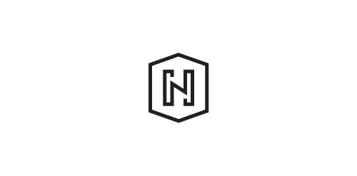 简约几何N字母logo设计