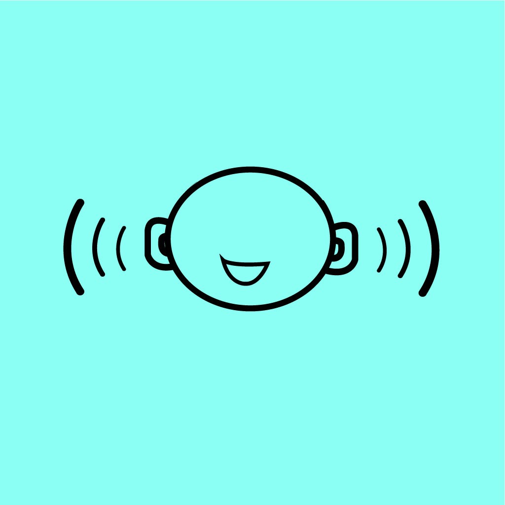 简洁卡通风格的听音标志设计