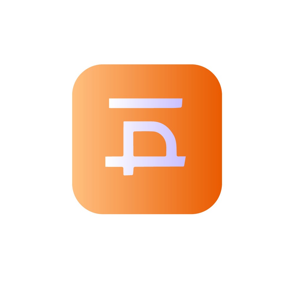 简洁橙色方块币符号logo设计