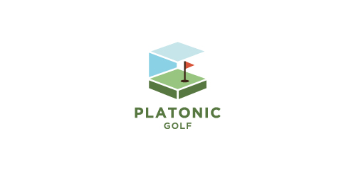 高尔夫球场主题的Platonic Golf Logo设计
