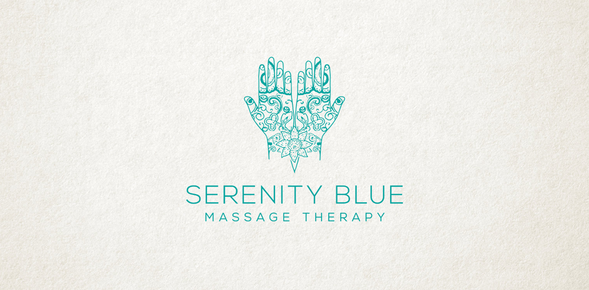 手部纹身风格的按摩疗法logo设计