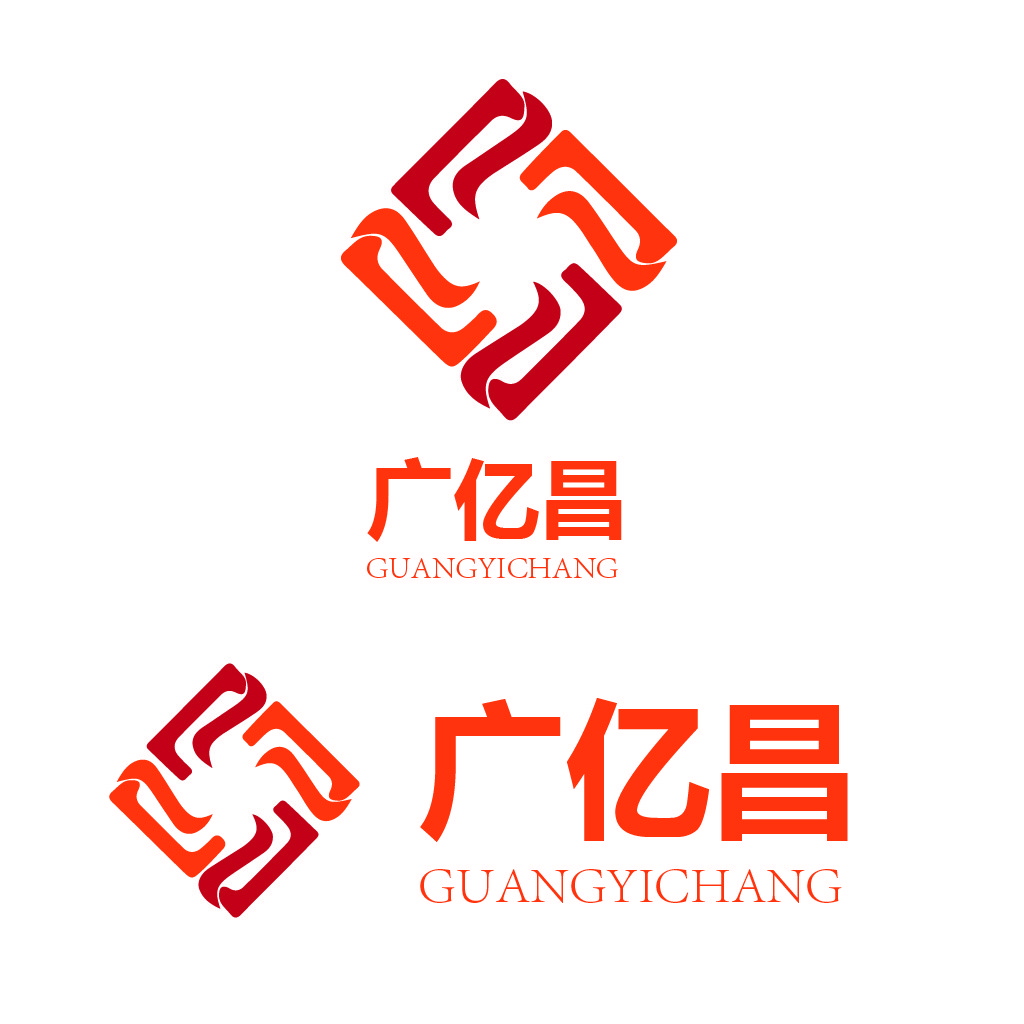 简约红色几何图形logo设计