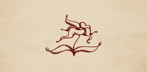 复古风格的花朵logo设计