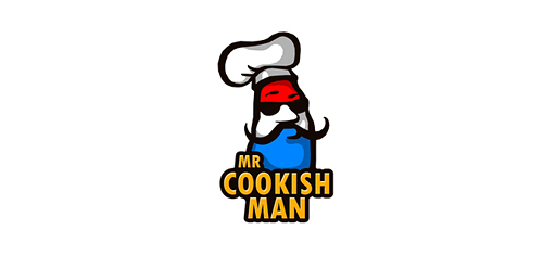 创意厨师logo设计:Mr. Cookish Man
