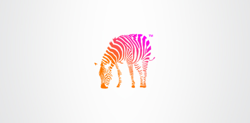 色彩斑斓斑马logo设计