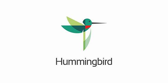 简洁优雅的蜂鸟logo设计