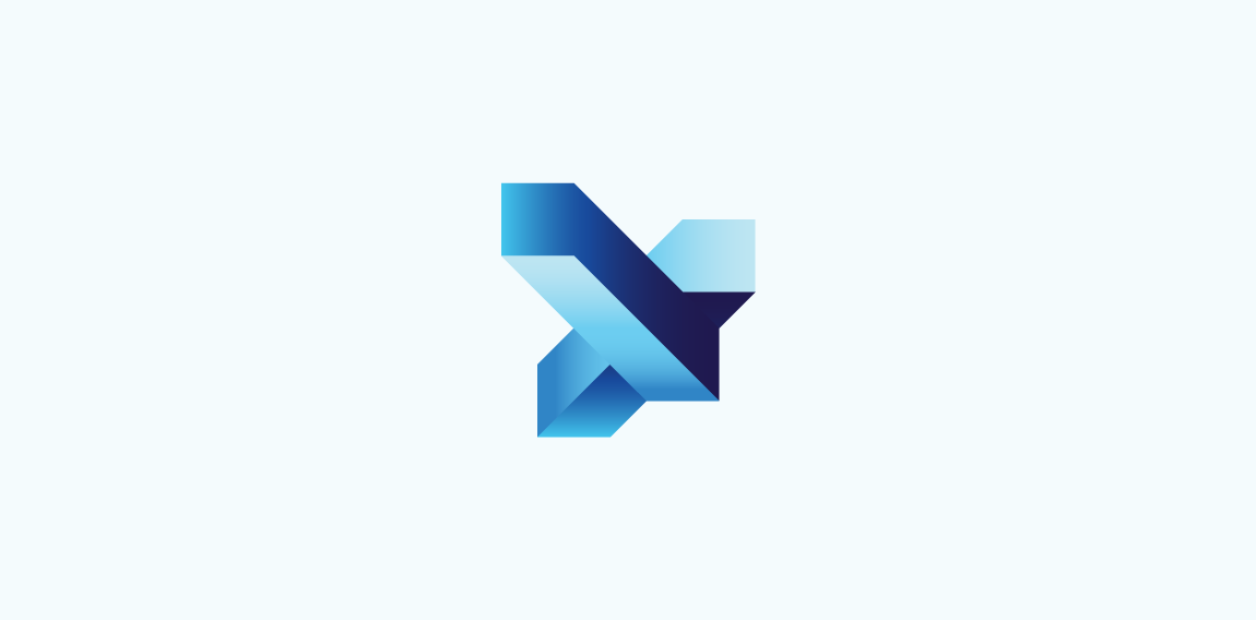现代简约风格的X字母logo设计