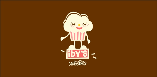 ibY's logo设计:可爱云朵甜品店标志