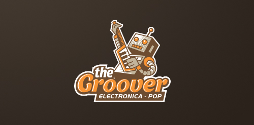 电子流行音乐机器人logo设计