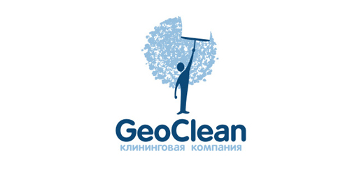GeoClean Logo设计:清洁服务品牌标识