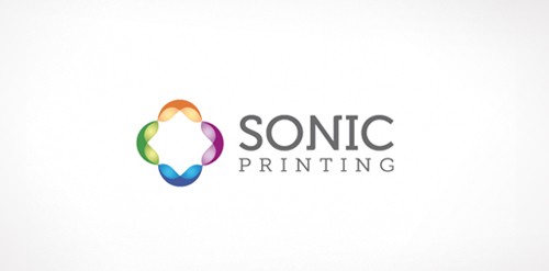 色彩融合的Sonic Printing Logo设计