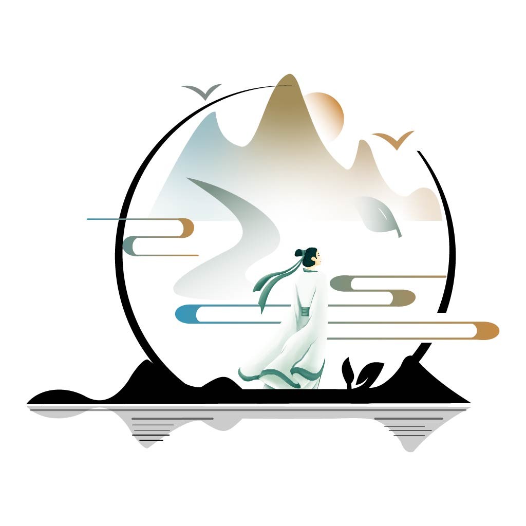 山水意境人物logo设计