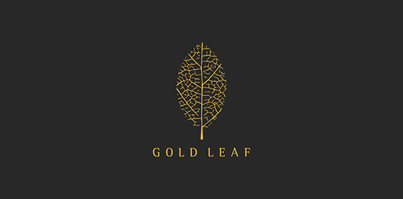 简约金色树叶logo设计