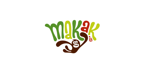 创意手绘风格的Makak logo设计