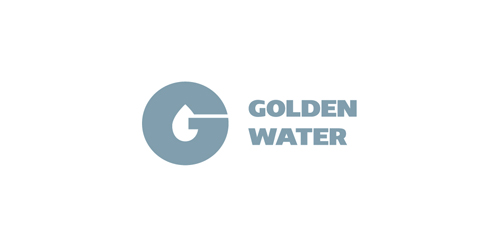 简约现代风格的Golden Water品牌logo设计