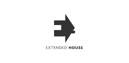 箭头延伸房屋logo设计