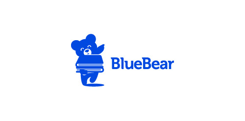 BlueBear logo设计:可爱卡通风格