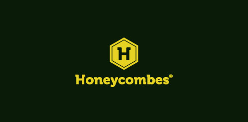 简约风格的Honeycombes logo设计
