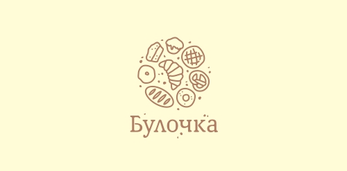 面包店logo设计:简洁面包图案