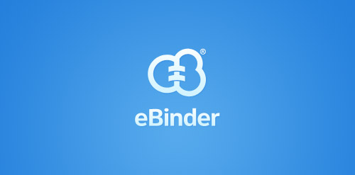 eBinder Logo设计:简洁云朵图标与品牌名称结合