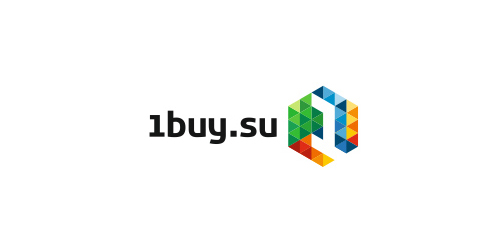 1buy.su logo设计：现代几何图形与色彩