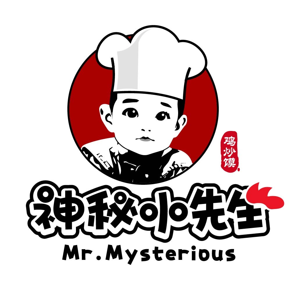 神秘先生logo设计:创意厨师品牌标识