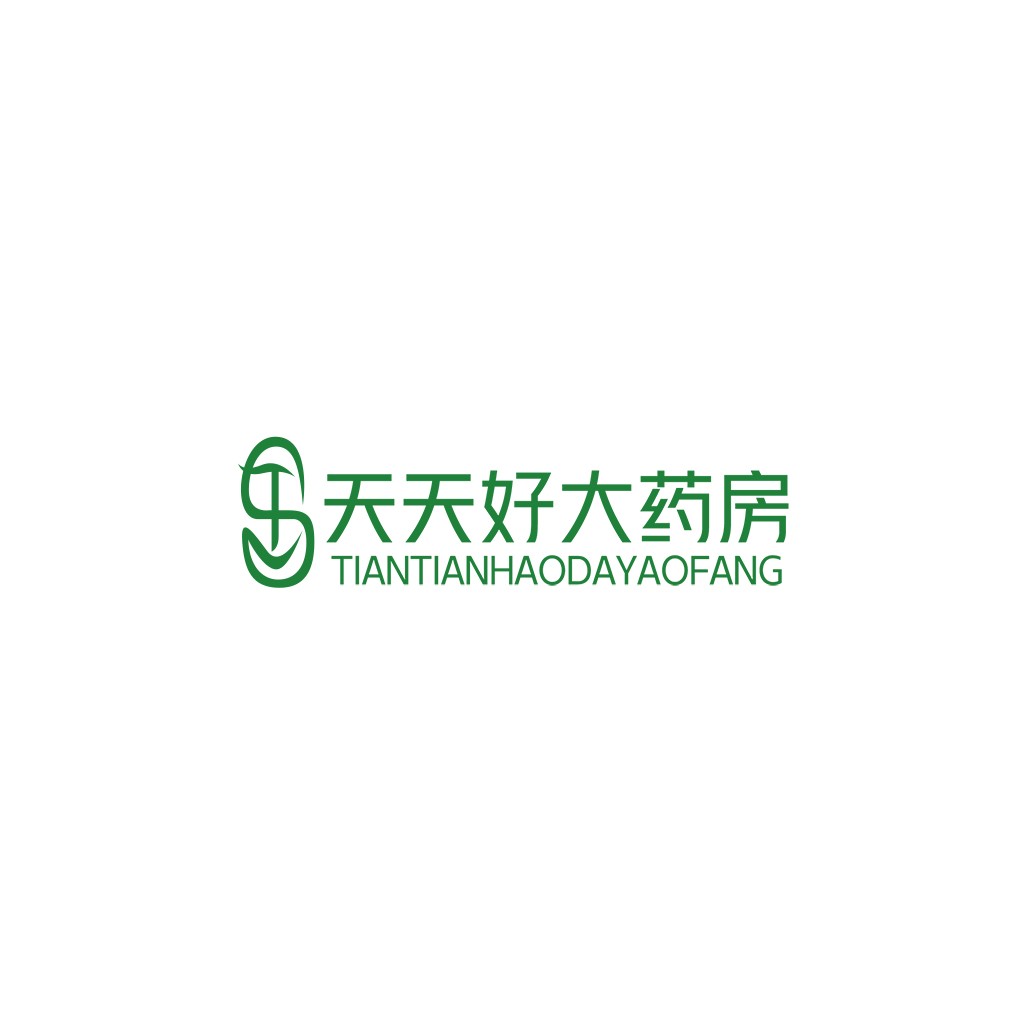 绿色简约药房logo设计