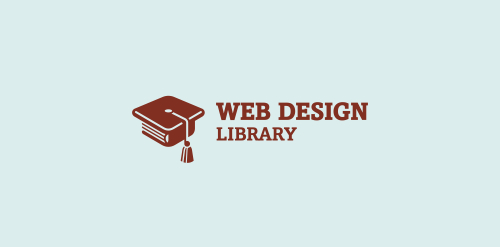 简约毕业帽Web设计图书馆Logo设计