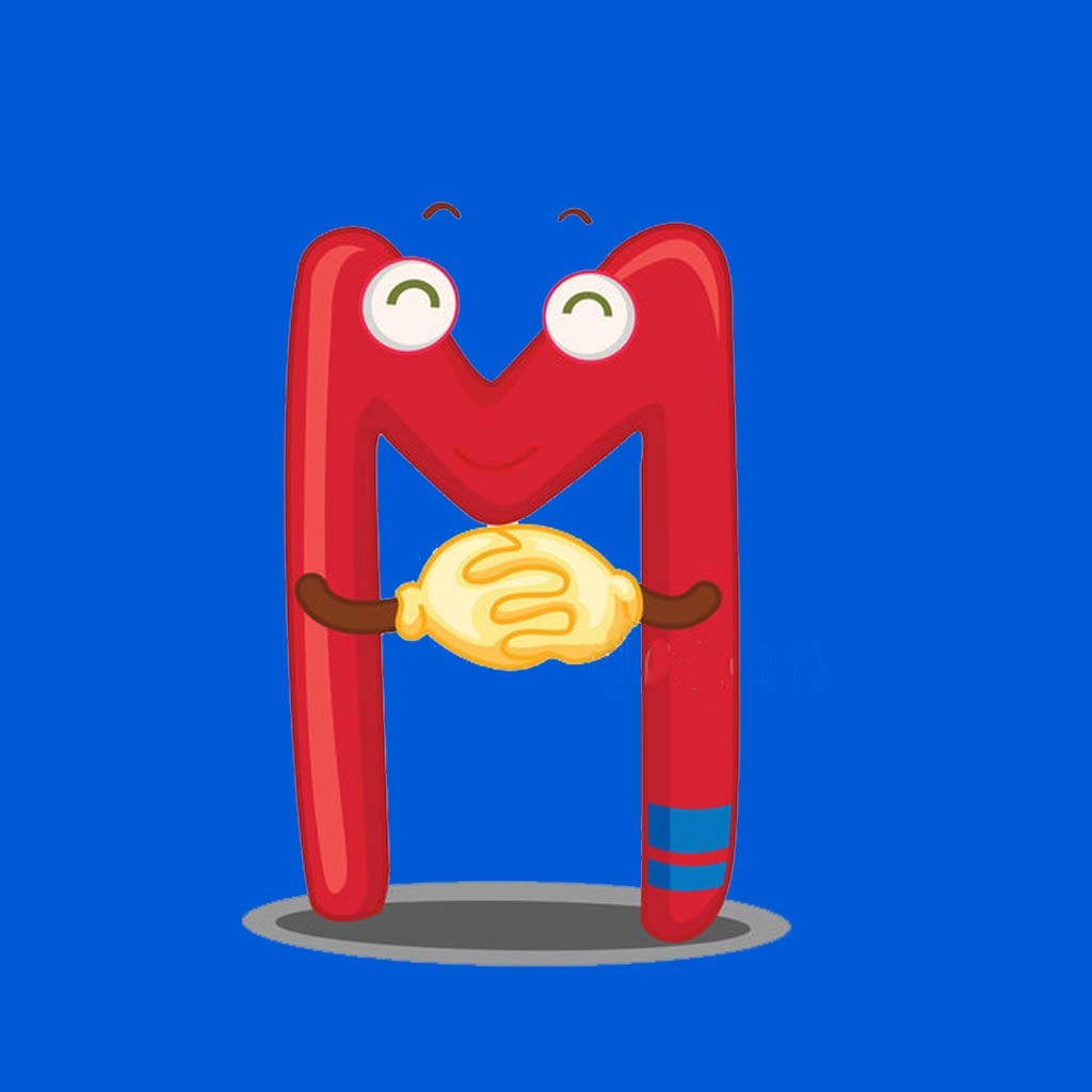 字母M卡通形象logo设计
