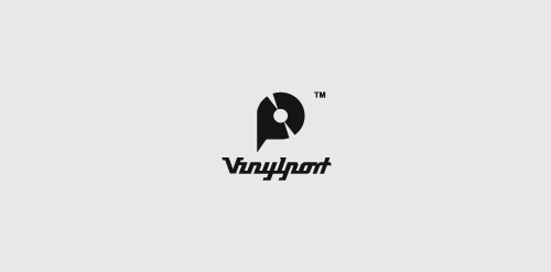 简约黑白色调Vinylport logo设计
