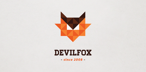 Devilfox Logo设计:几何风格的动物标志