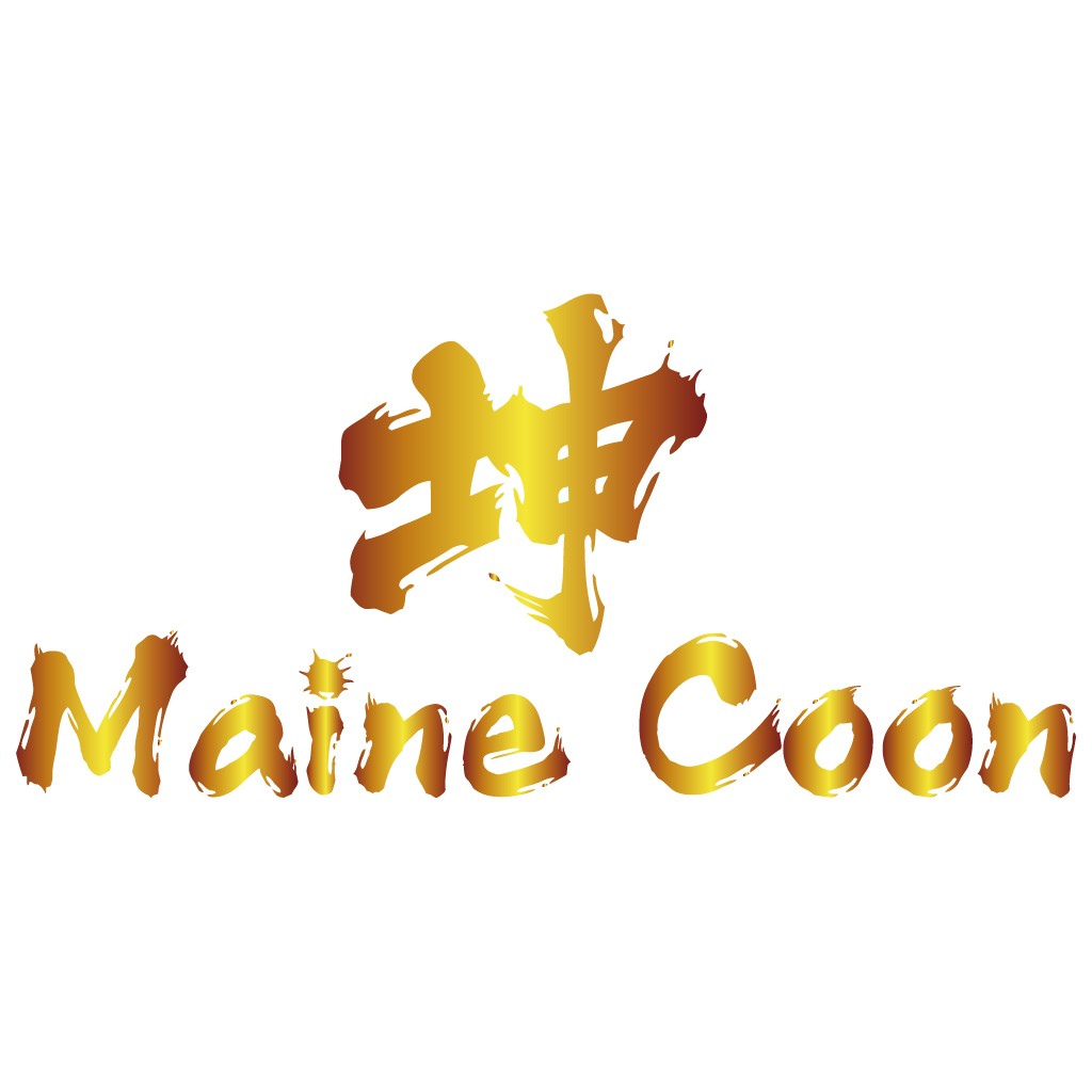 金色书法风格的Maine Coon Logo设计