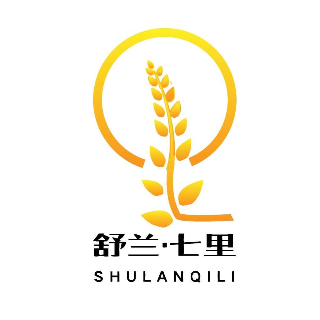 小麦穗元素的简约logo设计