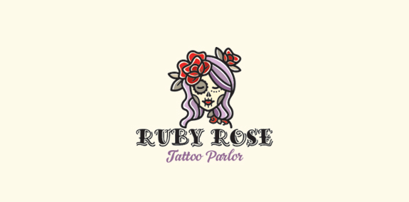 Ruby Rose Tattoo Parlor Logo Design