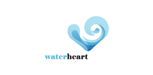 水浪心形logo设计:创意与情感的结合