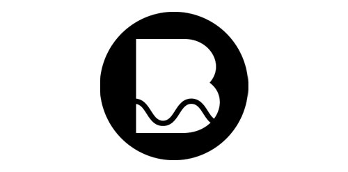 简洁波浪形字母B logo设计