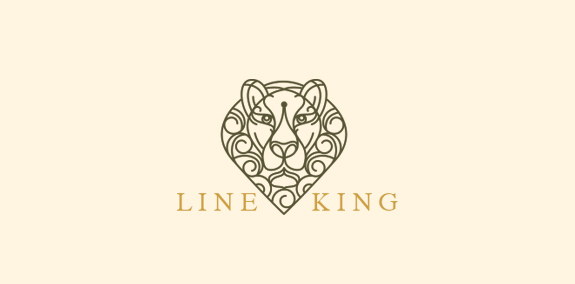 心形狮子头像logo设计