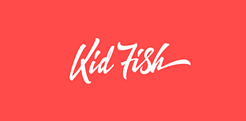 Kid Fish Logo设计:创意手写风格