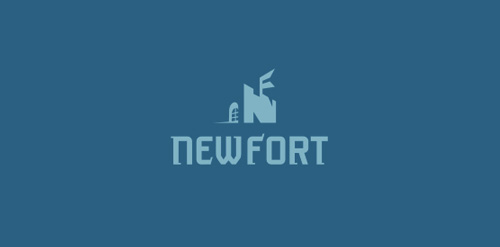 新堡logo设计:现代建筑风格