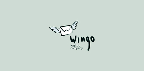 Wingo logo设计:简洁翅膀元素与物流公司的完美结合