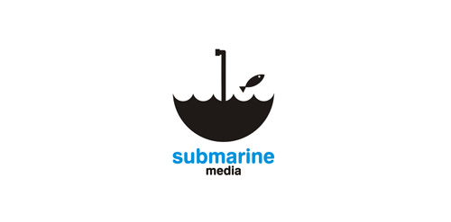 雨伞创意logo设计:Submarine Media