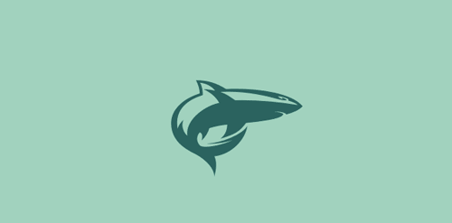 鲨鱼logo设计:简洁现代的海洋生物标识