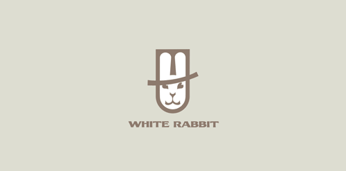 简约风白兔logo设计