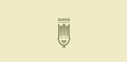 发型设计店logo设计:女王造型