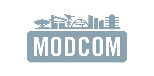MODCOMCOM Logo设计:科技未来感标识