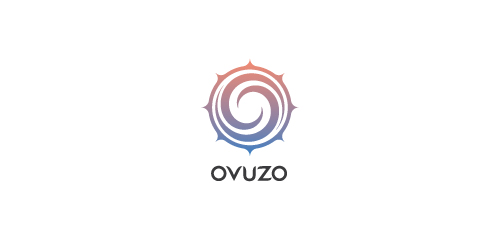 Ovuzo logo设计：现代螺旋图案