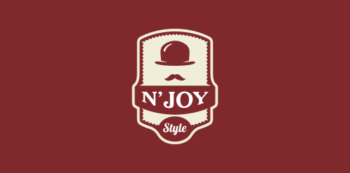 复古风格N'JOY Style logo设计
