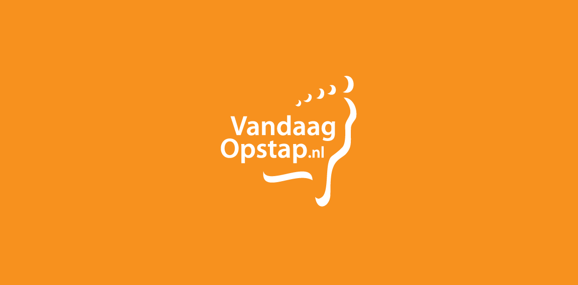 简洁橙色背景下的Vandaag Opstap Logo设计